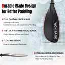 Full Carbon Fiber Kayak Paddle with Large Paddle Blade, 2-Piece, Floating Adjustable Kayak Paddles with Paddle Bag, 215-225 cm/85-89 Inches