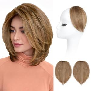 REECHO Clip in Hair Volumizer, 2PCS 6 inch Short Thick Clip in Hairpieces Adding Extra Volume Hair Pieces for Women -Deep Blonde