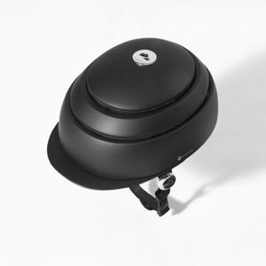 CLOSCA. Folding Helmet with Visor. Adult Bicycle Helmet. Bike and Electric Scooter Certified. Commuter and Collapsible. Colors for Women and Men. (Black/Black Visor, S)