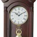 Pendulum Wall Clock Battery Operated - Wooden Hanging Grandfather Wall Clock with Pendulum, 23.5x9 inch - Quiet, Non-Chiming, with Real Wood for Living Room Decor, Office & Home Décor Gift, Large