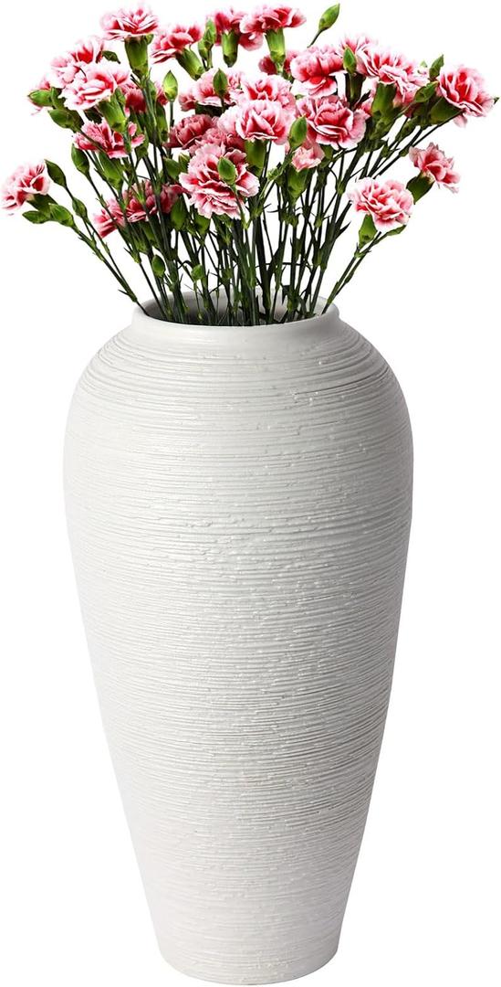 Large Ceramic vases - Modern Minimalist Design Suitable for Living Room, Dining Room, Bedroom and Office Decor - Elegant Decorative vases for Home and Work Spaces（White）