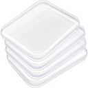 Hoolerry 4 Pcs Hard Clear Zipper Case Makeup Bags Plastic Pencil Pouch Transparent Storage Box Containers for Cosmetics, Snacks, Building Blocks, Puzzles(White,13.8 x 11.8 x 2 in)