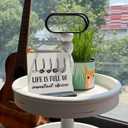 Primitive Wooden Sign, Life is Full of Important Choices, Desk Plaque with Wooden Stand 4 x 4.3 inches, Golf Decor, Rustic Home Decor, Golf Life Sign, Office Table Decor, Gift for Friends A