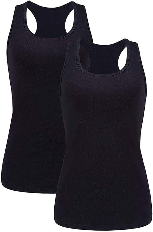 beautyin Women Tank Top with Shelf Bra Racerback Workout Yoga Tops Undershirl, Size M