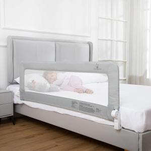 ComfyBumpy 1-Pack Bed Rail for Toddlers 55.5" L x 19.5" H | Toddler Bed Rails for Twin, Full, Queen & King Mattress Size | Swing Down Rail Guard | Mattress Side Rail for Kids | Gray (Grey)