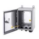 IP65 Weatherproof Stainless Steel Box Wall-Mounted Electronic Equipment Enclosure Box with Mounting Plate and Wall Bracket (10'' x 8'' x 6'')