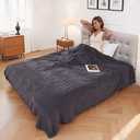 Electric Heated Blanket 72"x84" Full Size - Soft Warm Coral Fleece, 4 Heat Levels, 10 Hours Auto-off, Machine Washable with Overheat Protection, Dark Gray