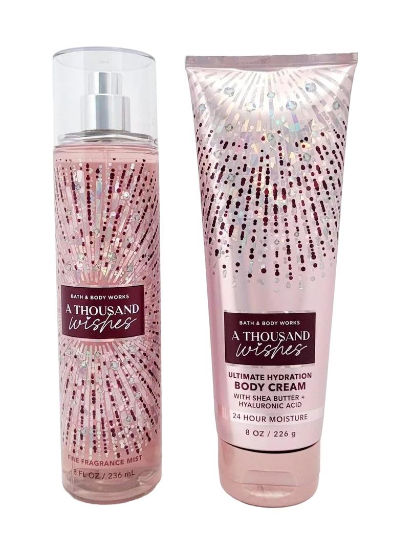 Bath & Body Works - Signature Collection - A Thousand Wishes- Gift Set- Fine Fragrance Mist & Ultra Shea Body Cream by Bath & Body Works