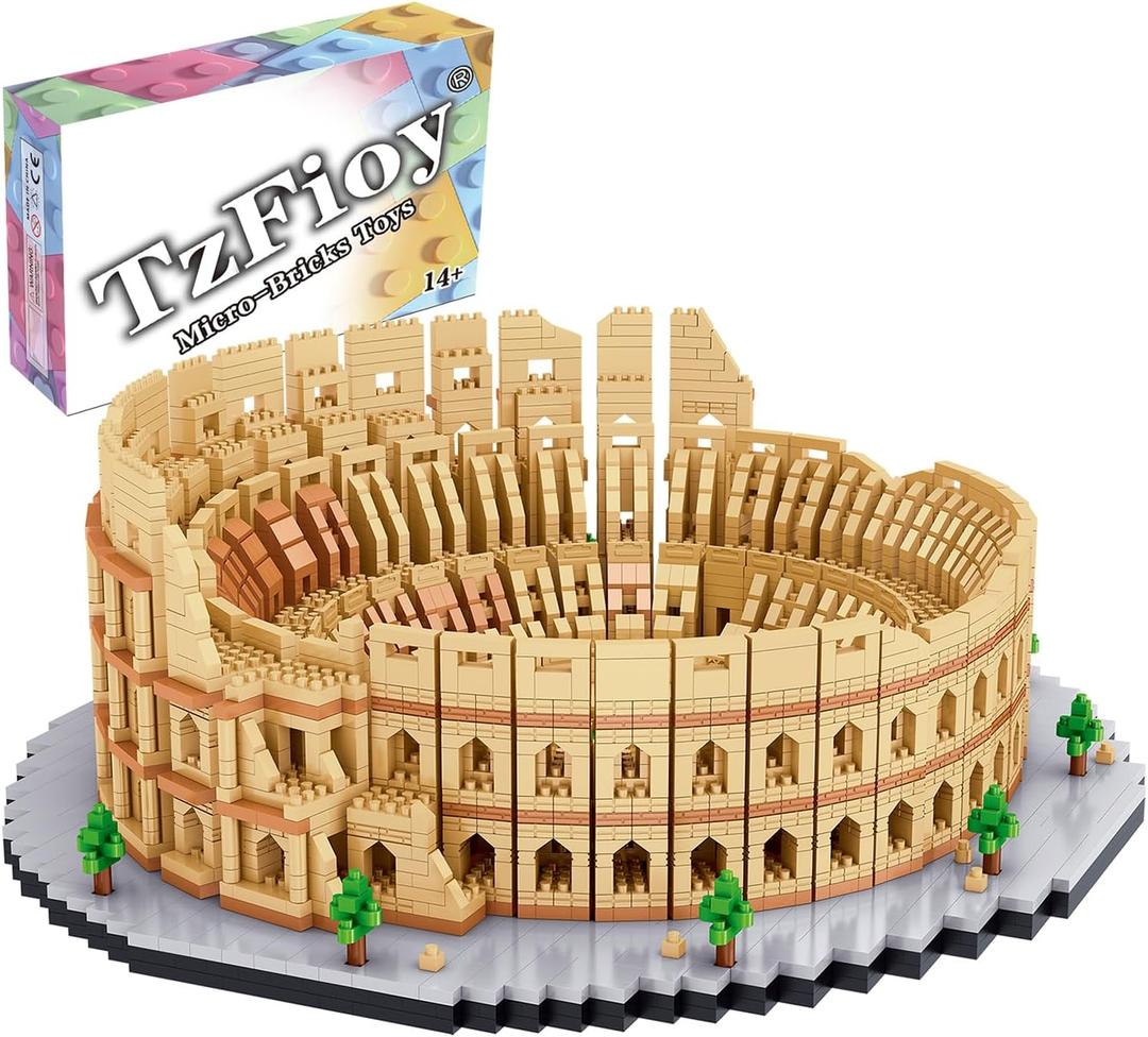 Italy Rome Colosseum Micro Brick Building Set (5594 Pieces)  Landmark Model Educational Toy Gift for Kids and Adults