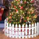 Sosation 30 Pieces Christmas Tree Fences Thick Plastic Picket Mini Fence Border Christmas Tree Barrier Decoration for Pets Fairy Garden Wedding Party Decoration, 12 Inches(White)