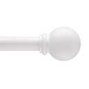 Kenney Chelsea Ball End Window Curtain Rod, Adjustable Curtain Rod for Windows 28 to 48 Inches, Extendable Curtain Rod Set, White Curtain Rod
