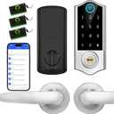 Harfo Smart Fingerprint Door Lock, Keyless Entry Deadbolt, Full App Control Biometric Lock, Electronic Digital Touchscreen Keypad, Auto Lock, Easy Install, Satin Nickel