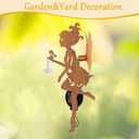 Solar Garden Fairy Statue with LED Lights, Metal Yard Art Outdoor Figurine for Patio Path Yard Decor