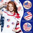 2 x 4th of July Iron On Patches Chenille Patches Independence Day American Flag Patriotic Iron On Patches for Hats Clothes Jacket Backpack Jeans Pants Dress (Star,Circle,Heart)