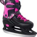 Nattork Ice Skates 4 Sizes Adjustable for Kids Boys Girls, Fun Beginner Ice Skating for Outdoor, Soft and Comfortable Hard Protection for Children Youths Teen (X-Large - Adult (6-8 Men/7-9 Women), Rosy)