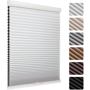MYshade Cordless Blackout Cellular Shades, 1.5" Honeycomb Window Blinds for Bedroom & Nursery, Thermal Insulated, Noise Reducing, Privacy Shades, Inside or Outside Mount (35" W x 64" H, White)