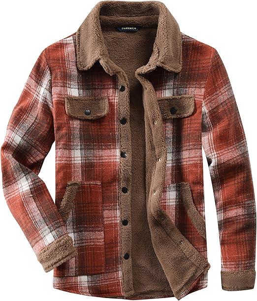 Women's Sherpa Lined Jackets Sherpa Turn-Down Collar Warm Winter Fleece Flannel Jacket for Women Trendy (XLarge, Emerald)