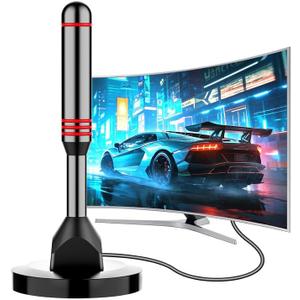 Digital TV Antenna for Smart TV Indoor，2026 HD Antenna with Strong Magnetic Base, 360°&Long Range Reception HDTV Antennas for Local Channels, Easy Installation Antennas for TVs Without Cable (5.5 in)