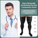 Zhanmai Thigh High Compression Socks for Men 20-30 Mmhg Compression Stockings Thigh High Socks Swelling, XL