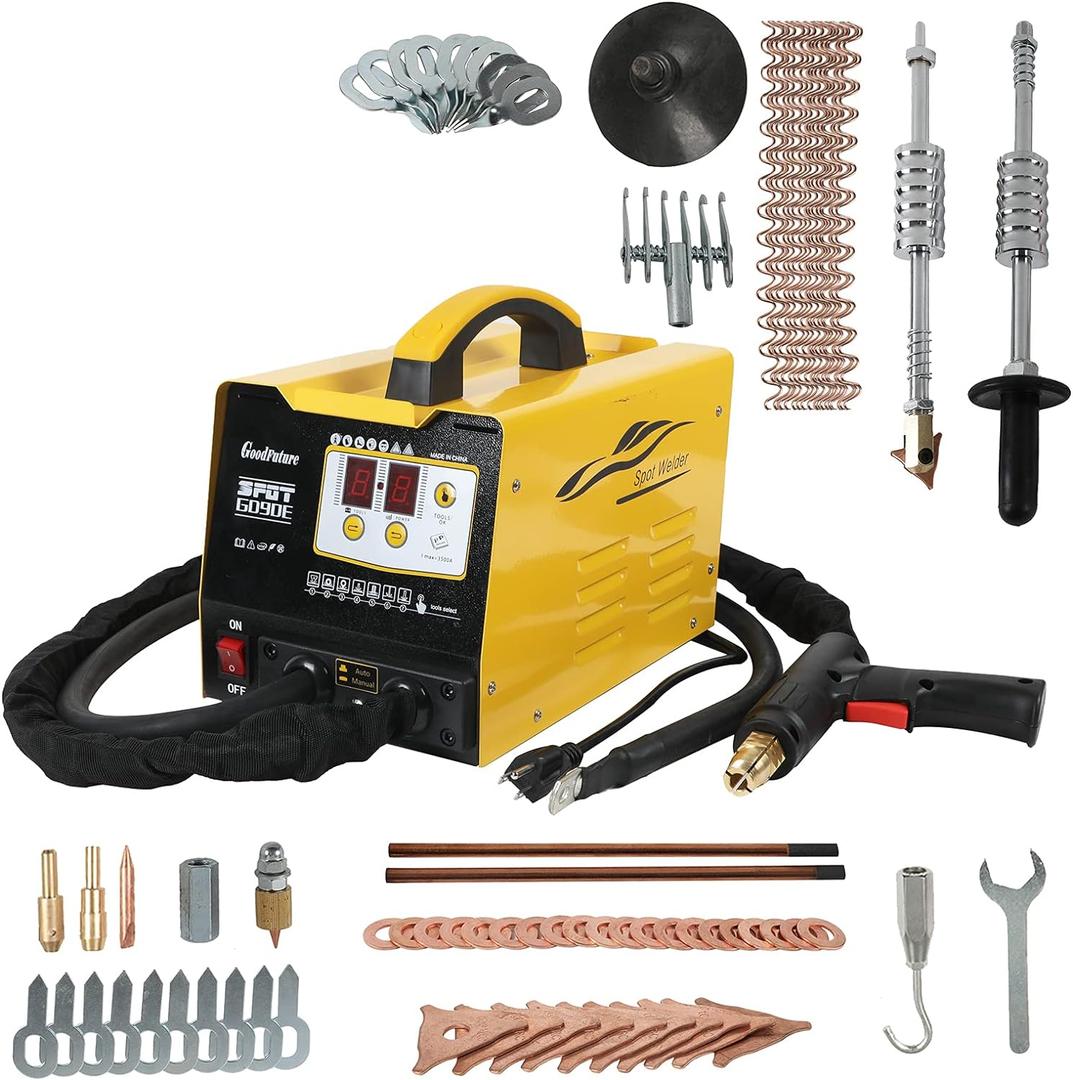 OURANTOOLS Stud Welder Dent Repair Kit, 110V Dent Puller Welder with Slide Hammer Dent Puller, 7 Welding Mode Spot Welding Machine for Body Dent Repair