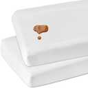Changing Pad Cover Waterproof, Changing Table Cover Organic Cotton 2 Pack Diaper Changing Pad Cover, Jersey Knit Super Soft & Stretchy Baby Cradle Sheets Covers, 32" x 16" x 4", White