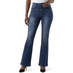 Zylioo Tall Jeans for Women 31"/33" Inseam Long Stretch Denim Pants Straight Leg Mid Rise Classic Fit for Tall Ladies (Medium Extra Tall, Dark Blue-flare)