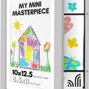 Americanflat Kids Artwork Frame Changeable (Gray) - Magnetic Door Holds 100 Art Pieces - 8.5x11 Letter Size Display with Mat or 10x12.5 Without Mat - My Mini Masterpiece