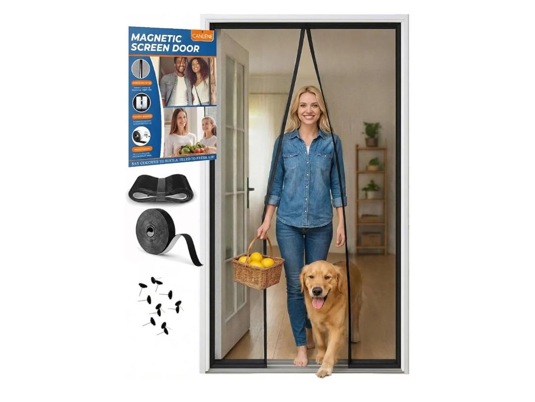 Premium Magnetic Screen Door, Heavy-Duty Reinforced Mesh, Ultra-Dense Weave, Smooth Auto-Close, Pets & Kids – Hands-Free, No-Gap Seal