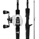 KastKing Crixus Fishing Rod and Reel Combo, High Performance Spinning & Baitcaster Combo, IM6 Graphite 2Pc Blanks, Zirconium Oxide Rings, SuperPolymer Handle, Lightweight Reel with Aluminum Spool