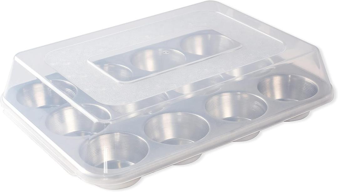 Nordic Ware Naturals 12 Cavity Muffin Pan with High-Domed Lid