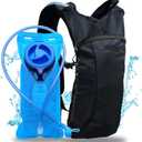 Sojourner Rave Hydration Pack - Hydration Backpack - Hydropack with 2L Bladder - Water Backpack for Festivals, Hiking, Running, Biking and More (One Size, Black Solid)