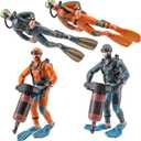 Toyvian Miniature Diver Figurine 4.9 Inch Realistic Fish Tank Decoration Aquarium Diver Model for Home Office Landscape Display