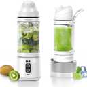 Mulli Portable Blender, 24oz Travel Blender for Shakes and Smoothies, USB Rechargeable Mixer with a Lid for Travel Gym (White)