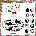 Leitee 12 Pcs Cow Christmas Tree Decoration Set Xmas Western Cowhide Tree Topper Skirt Faux Fur Plush Hanging Artificial Flowers Rustic Christmas Cow Treetop Ornaments for Farmhouse Country Holiday