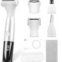 5 in 1 Bikini Trimmer for Women - Electric Razors for Women, Cordless Rechargeable Electric Shaver, IPX7 Waterproof Wet Dry Lady Body Hair Remover for Face Nose Eyebrow Arm Leg Pubic Armpit Bikini