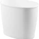 iDesign Slim Plastic Bathroom Trash Can, Small Garbage Bin for Bedroom, Office, Desk, Dorm, White
