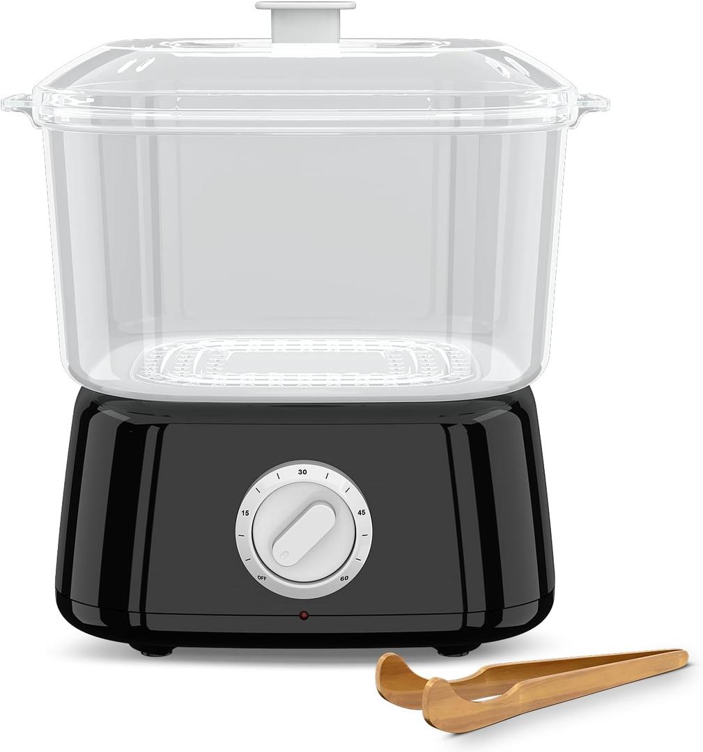 Hot Towel Warmer, Rapid Heating Towel Steamer for Facials can Hold 12 Mini Wet Towels, Portable Mini Towel Warmer for Bathroom,Spa and Salon. (Black)