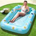 SLOOSH Inflatable Tanning Pool Lounger Float, 70" x 46" Pool Floats Adult with Pillow, 4 in 1 Suntan Tub Raft Floatie,Sunbathing Bed Lounge for Water Blow Up Ball Pit Party Gifts
