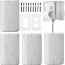 4 Pack Safety Outlet Cover Box Wall Outlet Cover for Baby Proofing Extra Large Electrical Plugs and Adapters Receptacle Box Receptacle Protector with Childproof Lock & Cable Management