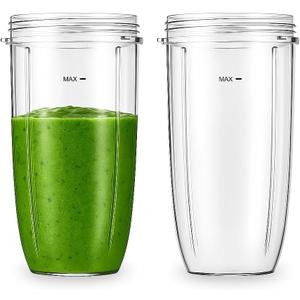2-Pack 32 oz Replacement Blender Cups for Nutribullet 600W and 900W Compatible with NutriBullet Extractor Blades