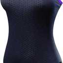 TYR Womens Hexa Diamondfit Swimsuit (28, Black/Purple)
