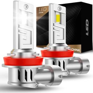 H11/H8 LED Fog Light Bulb, 30000LM Brightness H16/H9/H8/H11 LED Bulb, 6000K White Fog Lights Mini Size Plug and Play, IP68 Waterproof, Pack of 2