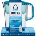 Brita Tahoe Large 10 Cup Water Filter Pitcher with Smart Light Filter Reminder and 1 Standard Filter- Transparent Teal