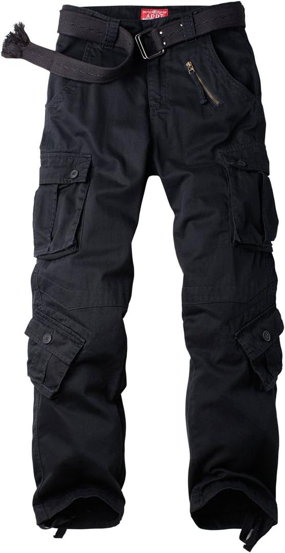 Women's Cotton Casual Military Army Cargo Combat Work Pants with 8 Pocket (Black) 18