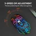 MELOGAGA Bluetooth Wireless Gaming Mouse, 2.4G Cordless RGB Rechargeable PC Game Mouse, Black