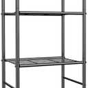 Storage Shelves - 4 Tier Shelf Organizer, Sturdy Metal Garage Shelving with Adjustable Leveling Feet, Space-Saving Shelves Organizer for Pantry, Laundry, Kitchen (18" x 12" x 44", Black)