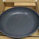 CAROTE Non Stick Frying Pan Skillet, Omelet Pan, Healthy Non Toxic Granite Chef Pan, Induction Compatible Egg Frying Pan with Heat-Resistant Handle, PFOA-Free,Black, 12"