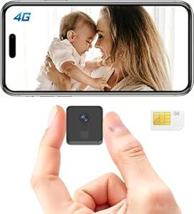 AllTough 4K Hidden Camera, Security Camera No WiFi with 4G SIM Card, Nanny Cam Hidden Camera, Small Cameras Hidden Wireless, Secret Cameras for Spying, App
