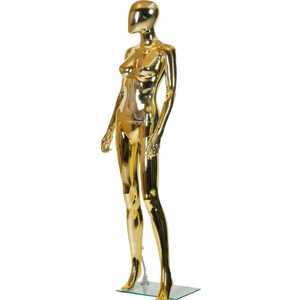 Mannequin Dress Form Display - Manikin Torso Stand Realistic Full Body Mannequin for Retail Clothing Shops, Halloween Christmas Cosplay (Gold, Female)