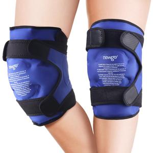 NEWGO Ice Pack for Knees Injuries Reusable, 2 Pack Knee Ice Pack Wraps Around Entire Knees for Replacement Surgery Recovery, Gel Cold Pack Wrap for Meniscus Tear, ACL, Swelling Pain Relief - Blue